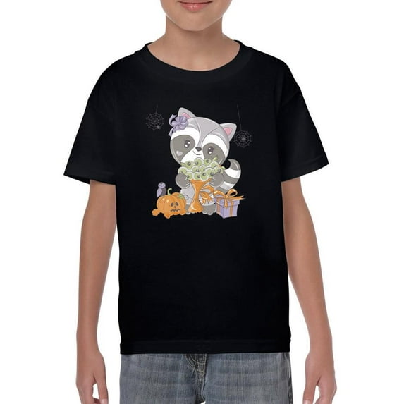 Cute Baby Racoon Halloween T-Shirt Juniors -Image by Shutterstock, x-Small