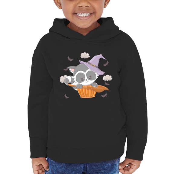Cute Baby Racoon W Broom Hoodie Toddler -Image by Shutterstock, 4 Toddler