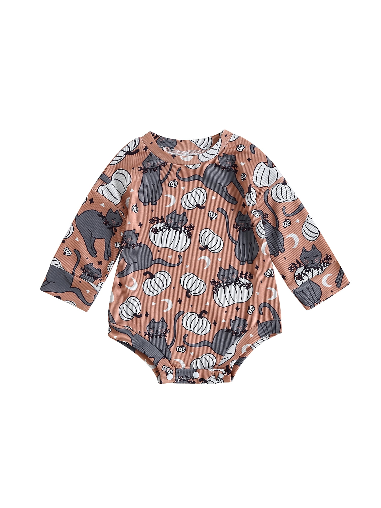Adorable Cat Yellow Full Sleeves Baby Romper
