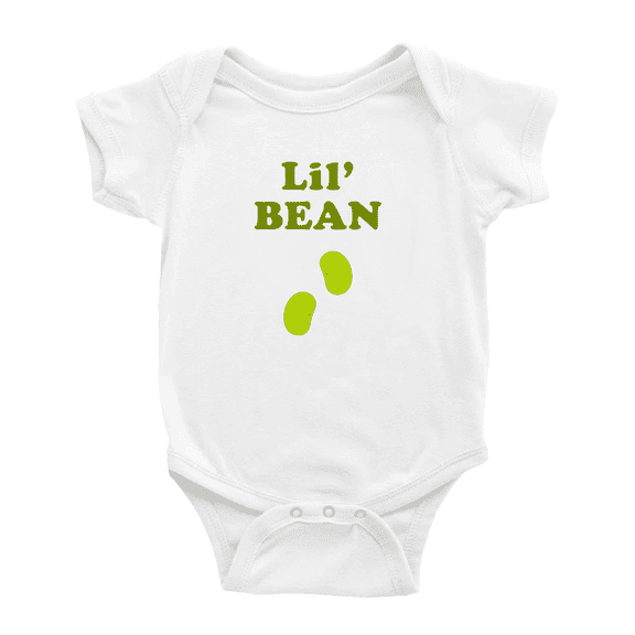 Cute Baby Romper Lil' Bean Vegetable Funny Boy & Gril Jumpsuit (White, 18-24 Months)