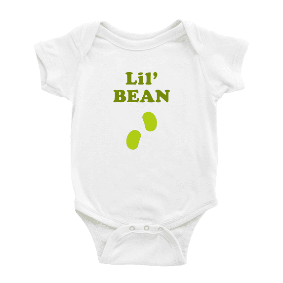 Cute Baby Romper Lil' Bean Vegetable Funny Boy & Gril Jumpsuit (White, 18-24 Months)