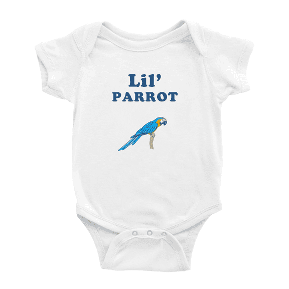 Cute Baby Romper Lil' Parrot Animal Funny Boy & Gril Jumpsuit (White, 12-18 Months)