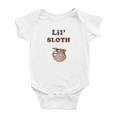 thumbnail image 1 of Cute Baby Romper Lil's Sloth Animal Funny Boy & Gril Jumpsuit (White, 6-12 Months), 1 of 5