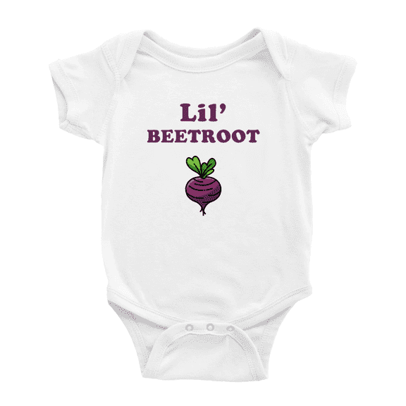 Cute Baby Rompers Lil' Beetroot Vegetable Funny Boy & Gril Baby Jumpsuit (White, 3-6 Months)