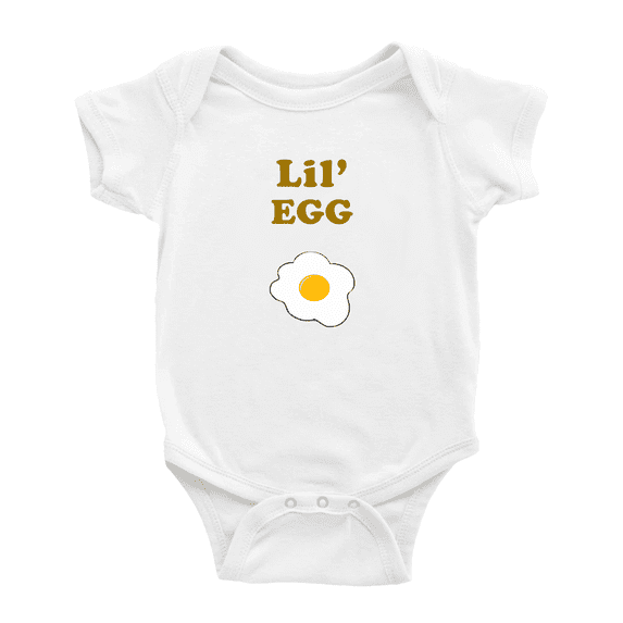 Cute Baby Rompers Lil' Egg Food Funny Boy & Gril Baby Jumpsuit (White, 18-24 Months)