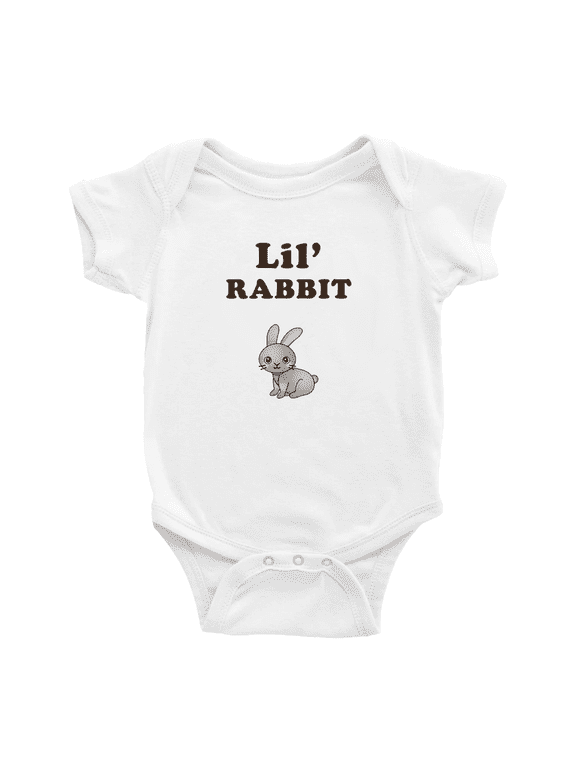 Cute Baby Rompers Lil' Rabbit Animal Funny Boy & Gril Baby Jumpsuit (White, 18-24 Months)