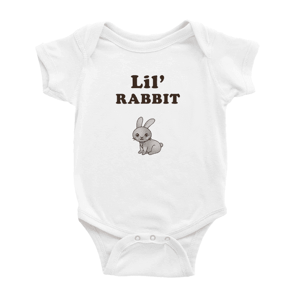 Cute Baby Rompers Lil' Rabbit Animal Funny Boy & Gril Baby Jumpsuit (White, 3-6 Months)