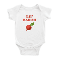 thumbnail image 1 of Cute Baby Rompers Lil' Radish Vegetable Funny Boy & Gril Baby Jumpsuit (White, 6-12 Months), 1 of 5