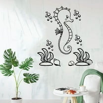 Cute Baby Seahorse Drawing Art Underwater Silhouette Drawing Cartoon Vinyl Wall Decal Wall Sticker Wall Art Home Decoration Fun Home Decoration For Girls Boys Kids Room House Décor Size (30x30 inch)