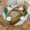 thumbnail image 1 of Cute Baby Sloth Bear Round Tablecloth with Elastic Fitted Table Cover Fitted Tablecloth for Banquet Birthday, 1 of 8