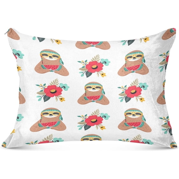 Cute Baby Sloth Pillowcase Standard Size, Super Soft Pillow Shams Covers, Plush Cozy Pillow Cases with Zipper, 20" X 26"(492) Home Decor Gifts