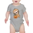 thumbnail image 1 of Cute Baby Sloth W Pumpkin. Bodysuit Infant -Image by Shutterstock,  6 Months, 1 of 4