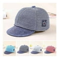thumbnail image 1 of Cute Baby Striped Baseball Cap Summer Cotton Toddler Kids Hats Infant Boys Girls Sun Hat, 1 of 6