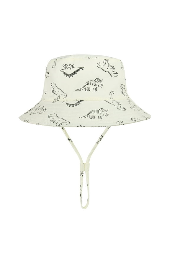 Cute Baby Sun Hat Summer UPF 50+ Sun Protective Wide Brim Beach Bucket Hats for Toddler Boys and Girls Beige 0-6 Months