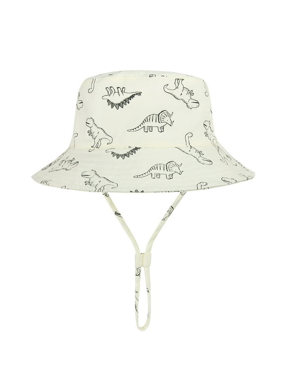 Cute Baby Sun Hat Summer UPF 50+ Sun Protective Wide Brim Beach Bucket Hats for Toddler Boys and Girls Beige 1-2 T
