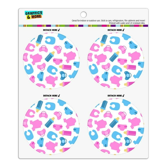 Cute Baby Things Pattern Refrigerator Fridge Locker Vinyl Circle Magnet Set