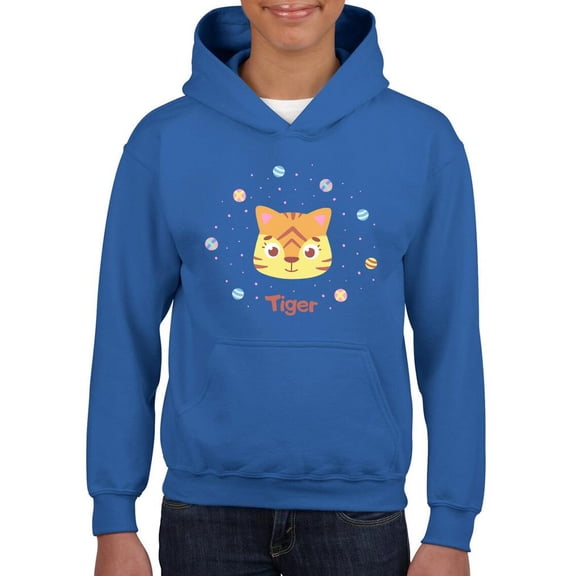Cute Baby Tiger Face Hoodie Juniors -Image by Shutterstock,  x-Large