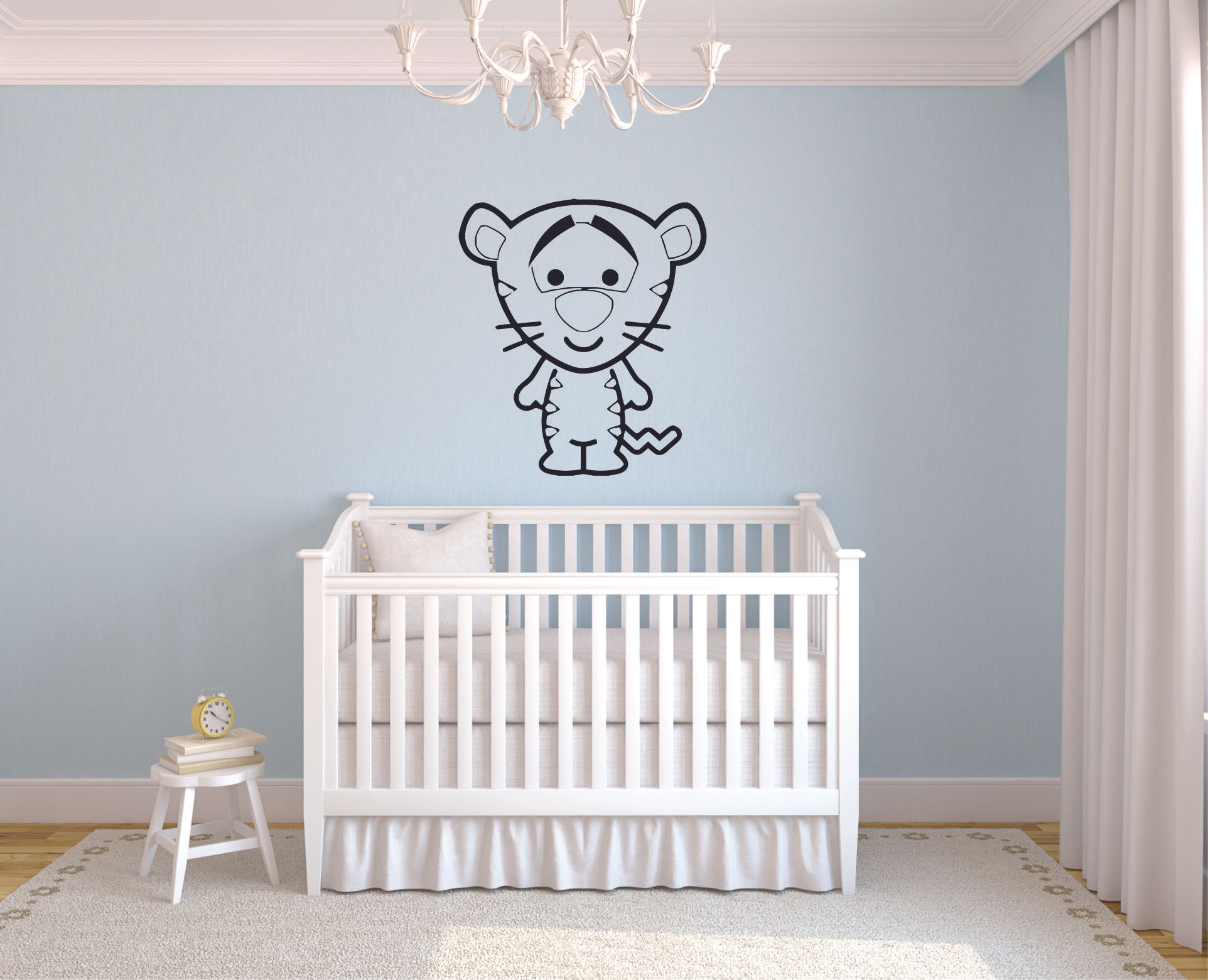 Cute Baby Tigger Tiger Winnie the Pooh Friends Cartoon Wall Sticker Art Decal for Girls Boys Room Bedroom Nursery Kindergarten House Fun Home Decor Stickers Wall Art Vinyl Decoration Size (30x27 inch)