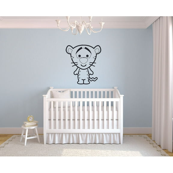 Cute Baby Tigger Tiger Winnie the Pooh Friends Cartoon Wall Sticker Art Decal for Girls Boys Room Bedroom Nursery Kindergarten House Fun Home Decor Stickers Wall Art Vinyl Decoration Size (20x18 inch)