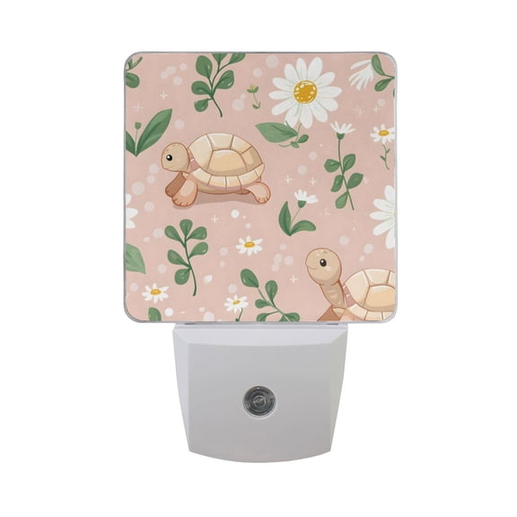 Cute Baby Turtle Night Light 2 Pack LED Nightlight Plug into Wall Dusk to Dawn Sensor Soft White