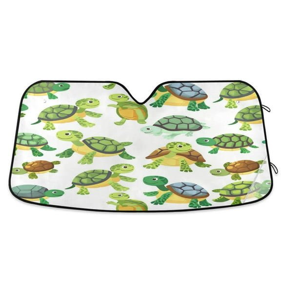 Cute Baby Turtles Car Windshield Sun Shade Foldable Car Front Window Visor Heat and UV Protection 53x23.5