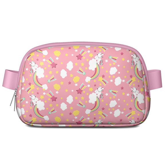 Cute Baby Unicorn Fanny Pack – Adjustable Belt Bag with Rainbow Design – Waterproof Waist Pack for Running, Travel, and Music Festivals