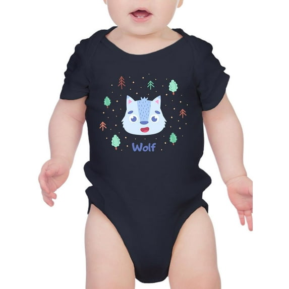 Cute Baby Wolf Face Bodysuit Infant -Image by Shutterstock, 18 Months