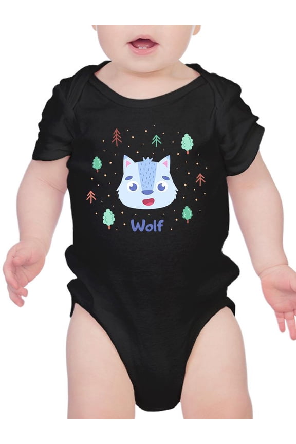 Cute Baby Wolf Face Bodysuit Infant -Image by Shutterstock,  Newborn