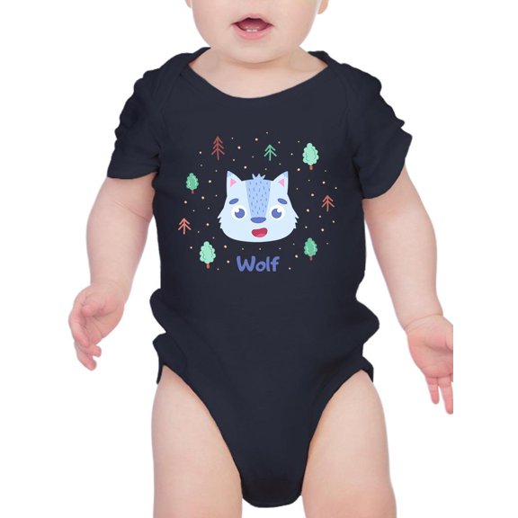 Cute Baby Wolf Face Bodysuit Infant -Image by Shutterstock, Newborn
