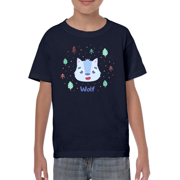 Cute Baby Wolf Face T-Shirt Juniors -Image by Shutterstock,  Medium