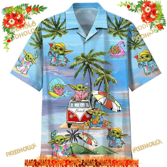 Cute Baby Yoda Funny Hawaiian Shirt