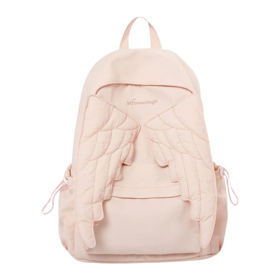 Cute Backpack Angel Wings Backpack, Large Capacity Canvas School Bag with Cute Wing Design, Lightweight Travel Daypack with Multi Pockets for Women Teens Daily Outdoor Use