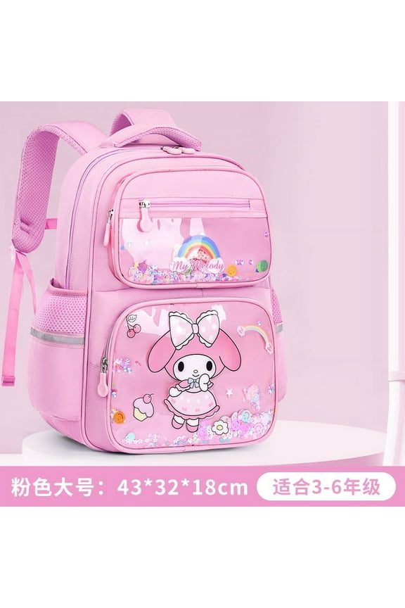Cute Backpack Big Large Capacity Lightweight Kuromi Sanrio Melody Kawaii Cinnamoroll