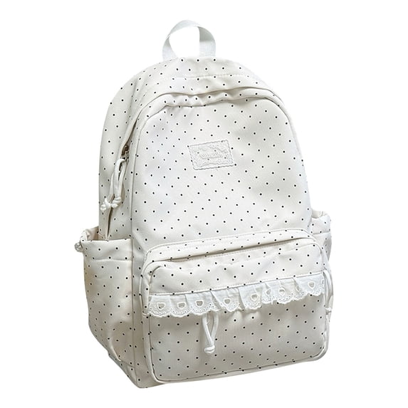 Cute Backpack Classroom Supplies Aesthetic Backpack Water Resistent Business Backpack Travel Back Pack Backpack For Women Classroom Bookbag Book Bag White