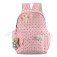 thumbnail image 1 of Cute Backpack Kawaii Polka Dot Backpack Rucksack Travel Daypack with Star Pins and Bear Pendant, 1 of 4