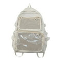 thumbnail image 1 of Cute Backpack with Transparent for Women and Teens, Japanese Styles Backpack Large Capacity Backpack for Pin and Accessories Display, Clear Backpack with Multiple Pockets (White), 1 of 2