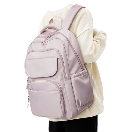 Cute Backpack for Women Men, Waterproof High School Bag Basic Backpack for College Students, Travel Laptop Backpack Lightweight Casual Daypack, Middle School Bookbag, Purple