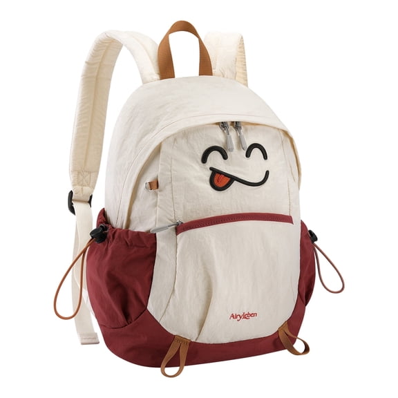 Cute Backpacks for Girls Boys Teen Kids Women, Lightweight Small Bookbag with 13.3" Laptop Sleeve, Water-Resistant Casual Daypack for Travel School Backpack Them Park Commute, White Res