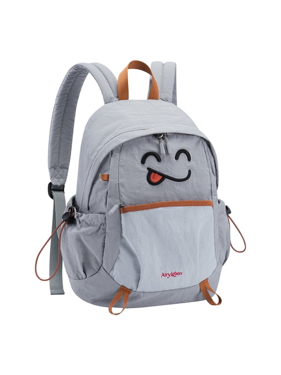 Cute Backpacks for Girls Boys Teen Kids Women, Lightweight Small Bookbag with 13.3" Laptop Sleeve, Water-Resistant Casual Daypack for Travel School Backpack Them Park Commute, Grey Blue