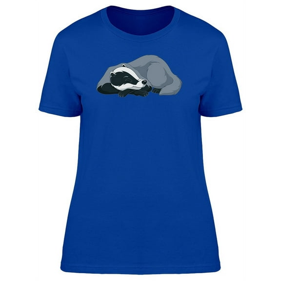 Cute Badger Sleeping Cartoon T-Shirt Women -Image by Shutterstock, Female XX-Large