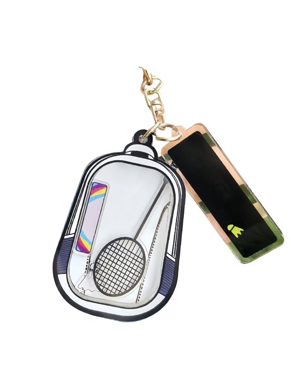 Acrylic Badminton Backpack Charm for and Kids Cute Keychain for and Bags,5 cm,White