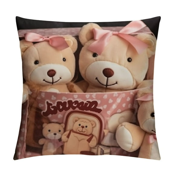 Cute Bag of Chocolate Bear Plush Toy Soft Throw Pillow Stuffed Animal Toys Creative Gifts Room Decor Creative Gifts for Girls