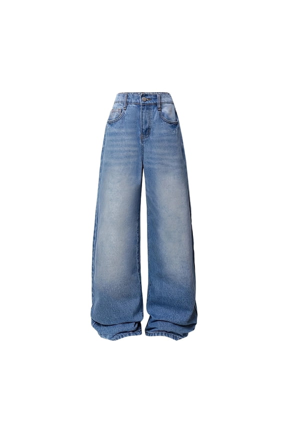 Cute Baggy Jeans for Teen Girls Kids Cargo Denim Jeans Wide Leg Baggy Pant for Girls Boys Casual Washed Black Streetwear Denim Trousers Trendy Hiphop
