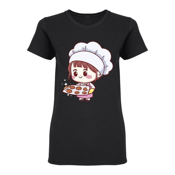 Cute Bakery Chef Girl Design Shaped T-Shirt Women -Image by Shutterstock, Female Medium