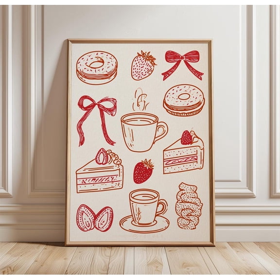 Cute Bakery Poster, Unframed Paper Poster 8x10in