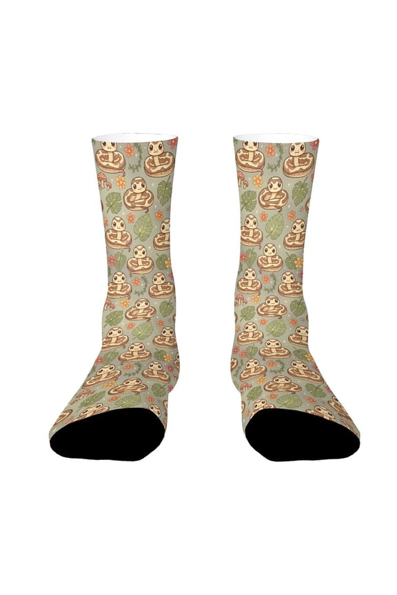 Cute Ball Python Funny Novelty Crew Socks for Women Men Sports