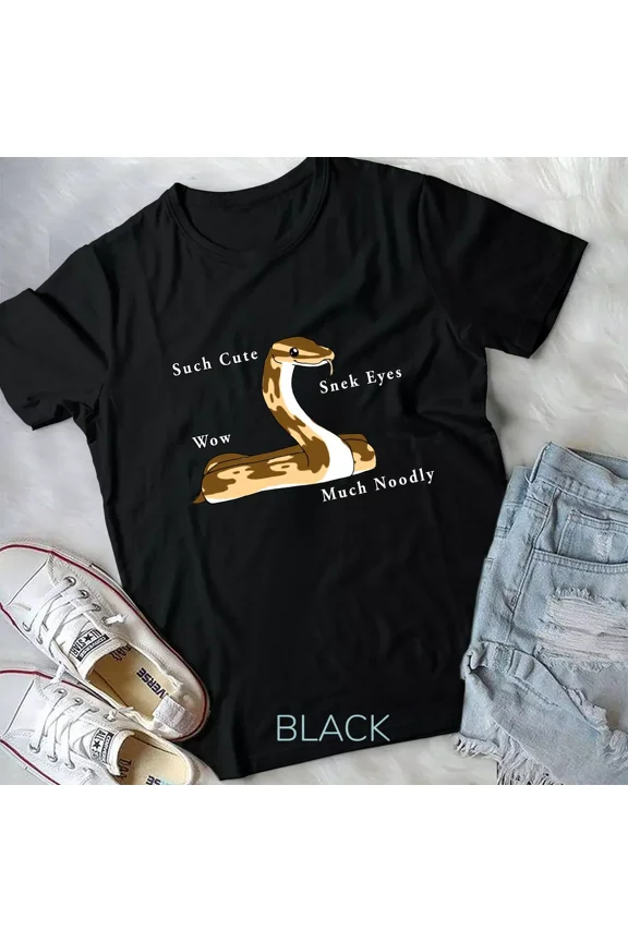 Cute Ball Python Snake, Simple and Adorable Reptile Themed Graphic Unisex T-Shirt