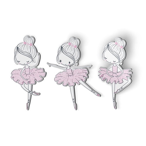 Cute Ballerina Dancers Set of 3 - 3" each Magnets for Car Locker Refrigerator