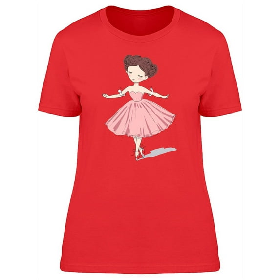 Cute Ballerina Girl Dancing T-Shirt Women -Image by Shutterstock, Female Large
