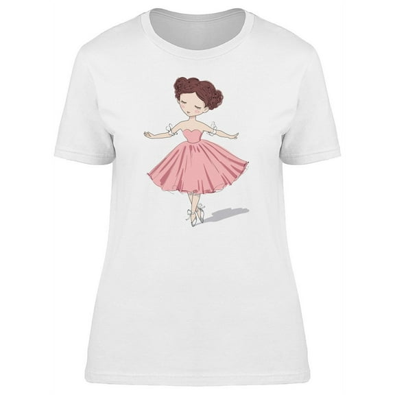 Cute Ballerina Girl Dancing T-Shirt Women -Image by Shutterstock, Female Medium